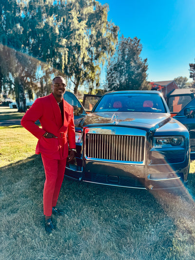 Red Wood Grain Suit with Rope