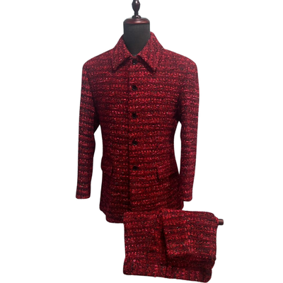 Red and black Tweed 2-piece suit