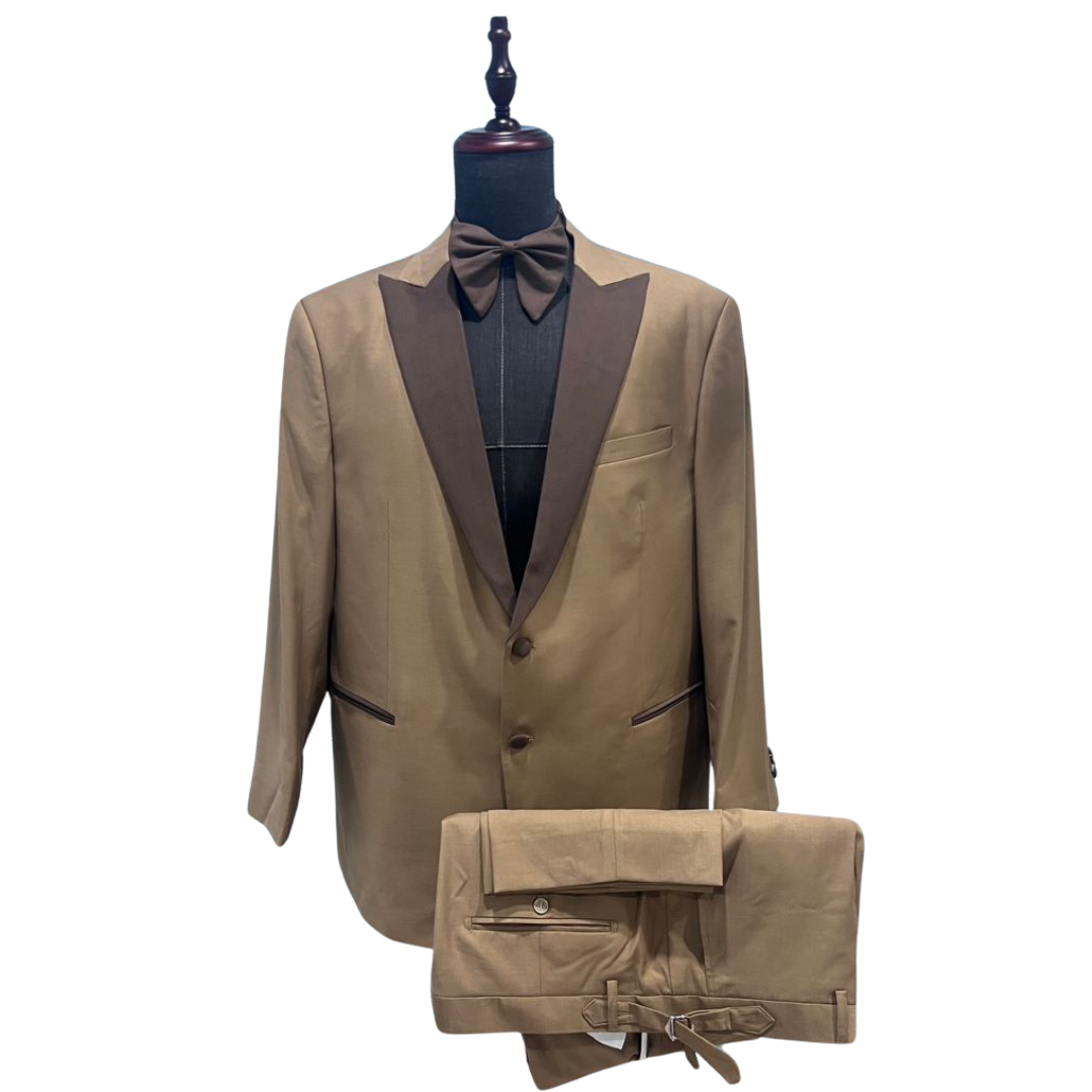 Double brown single breasted 3-piece suit