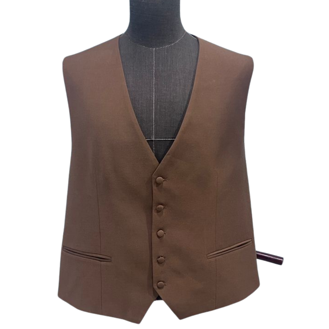 Double brown single breasted 3-piece suit
