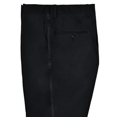 Black jacquard 3-piece suit with black crystals