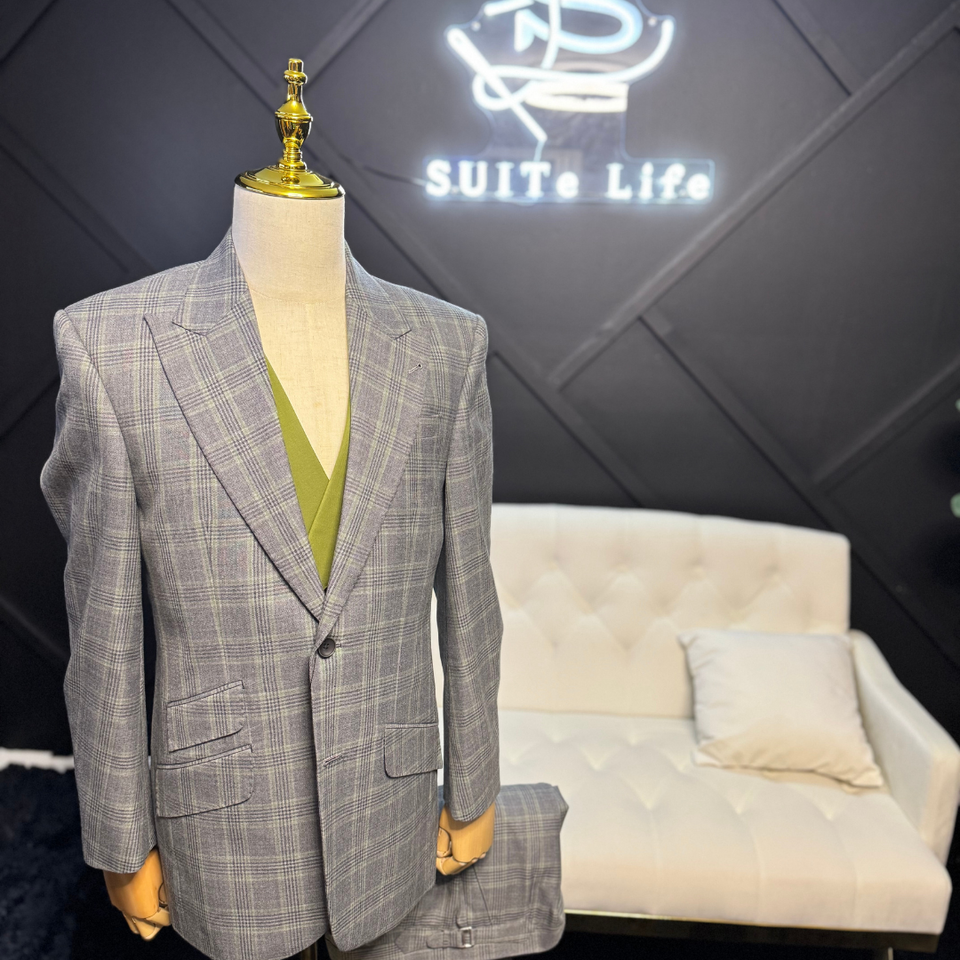 Grey and Lime Green 3-piece suit