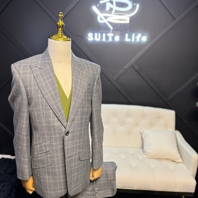 Grey and Lime Green 3-piece suit