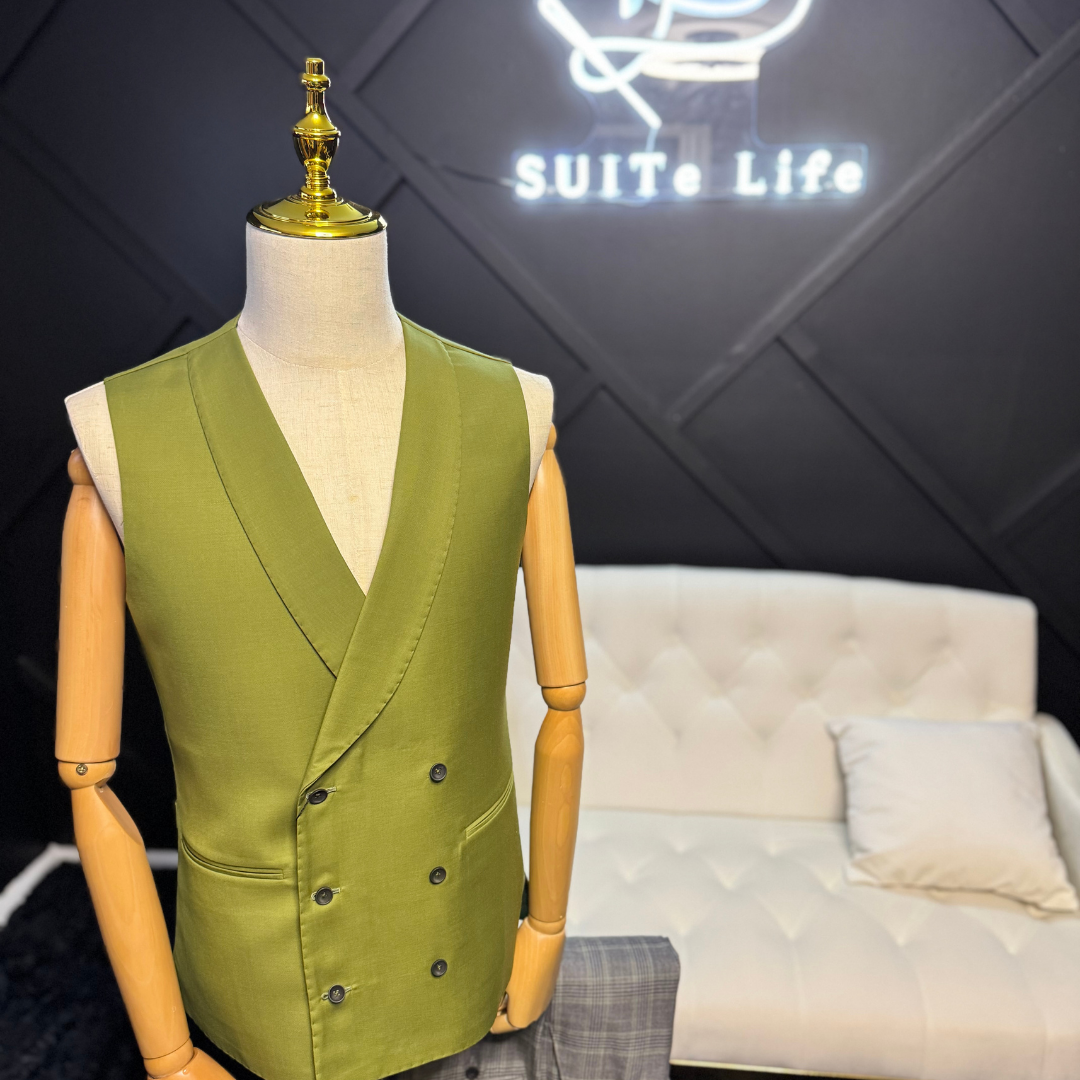 Grey and Lime Green 3-piece suit