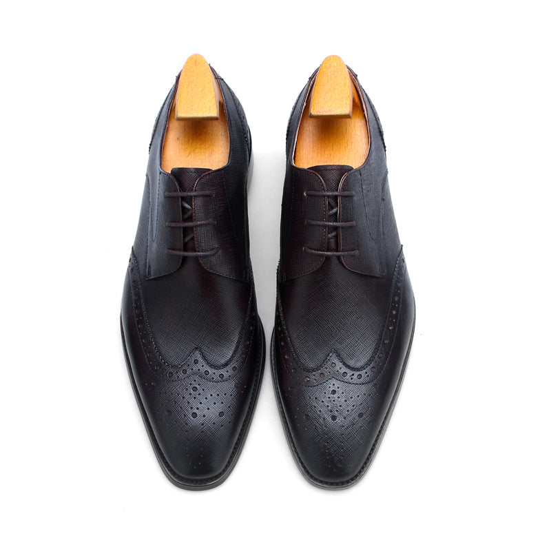 Textured Leather Oxford Shoes