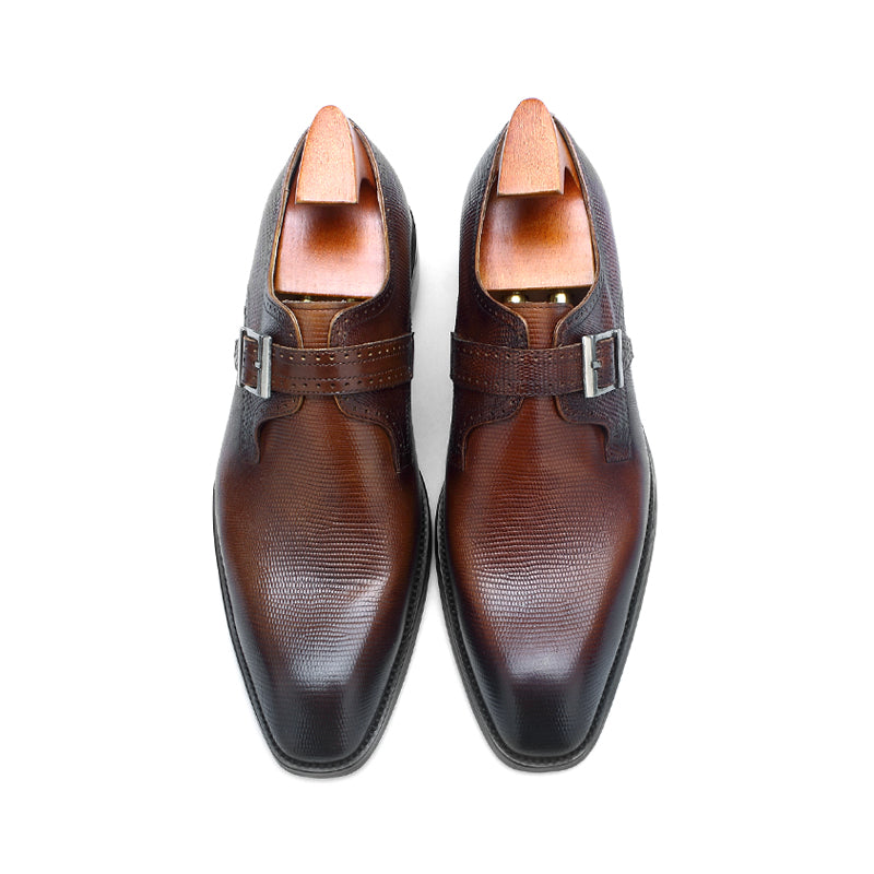 Textured Monk Strap Shoes