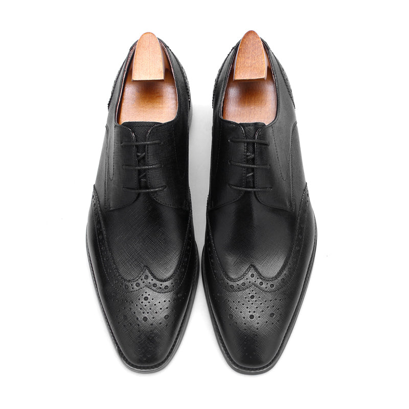 Textured Leather Oxford Shoes