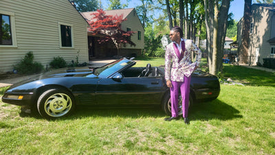 Purple Jacquard 2-piece Suit
