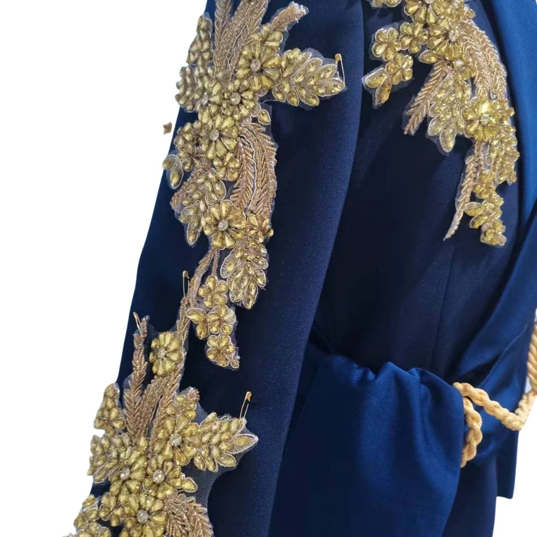 NAVY BLUE SUIT WITH GOLD ROPE AND GOLD EMBELLISHMENTS