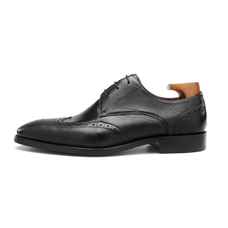 Textured Leather Oxford Shoes