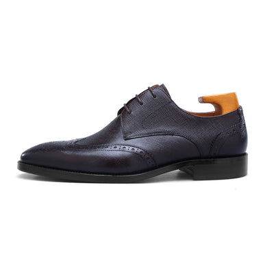 Textured Leather Oxford Shoes