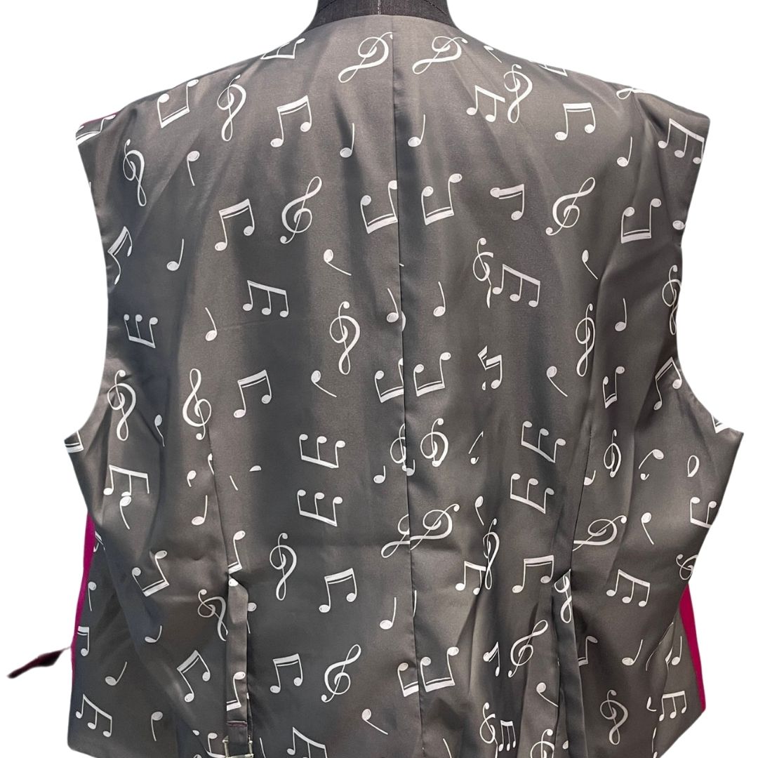 GREY JACQUARD AND HOT PINK SUIT