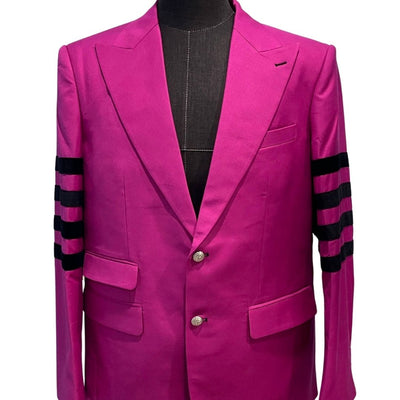 PURPLE AND BLACK STRIPE SUIT
