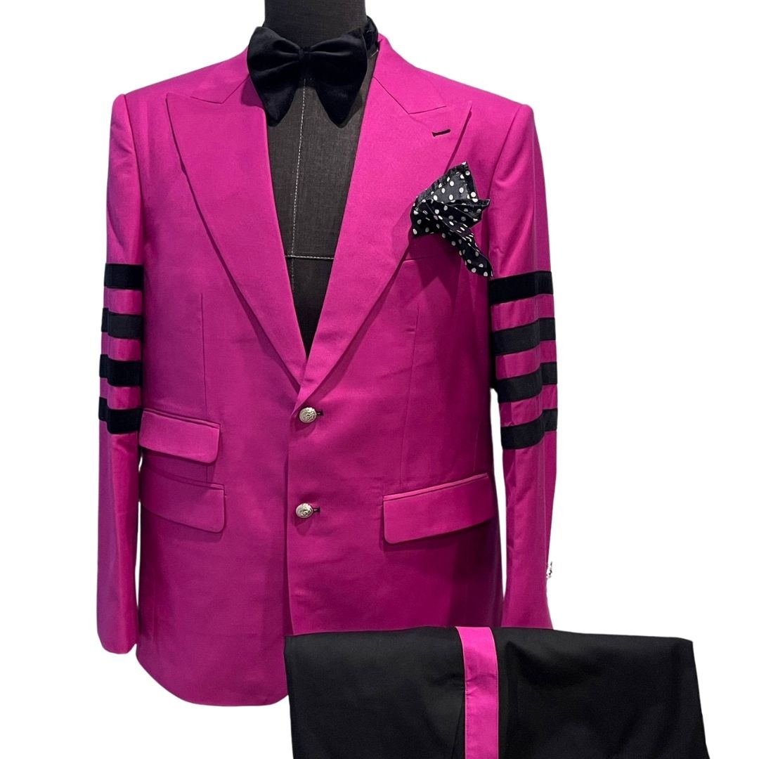 PURPLE AND BLACK STRIPE SUIT