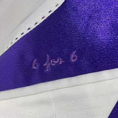 WHITE AND PURPLE JACQUARD 3-PIECE SUIT