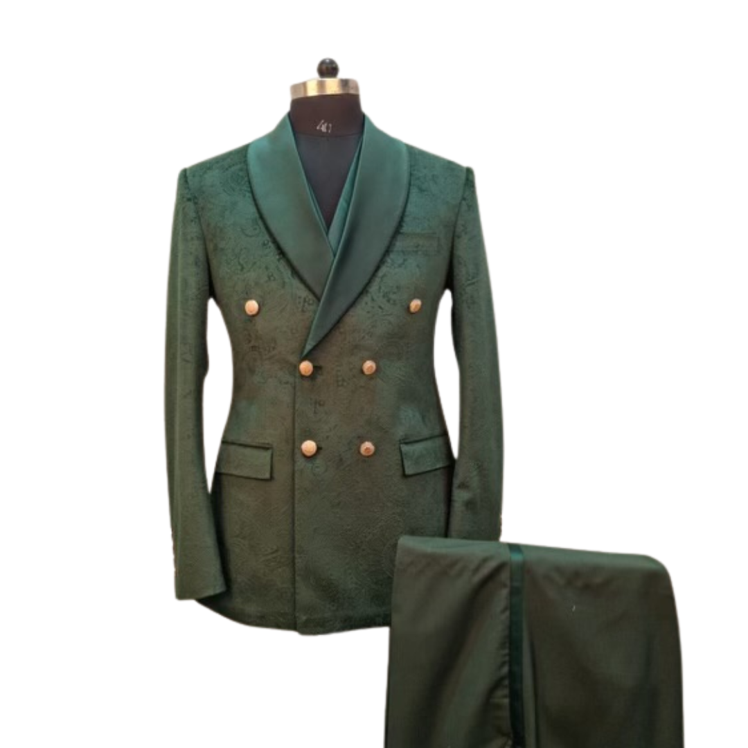 GREEN DOUBLE BREASTED SUIT