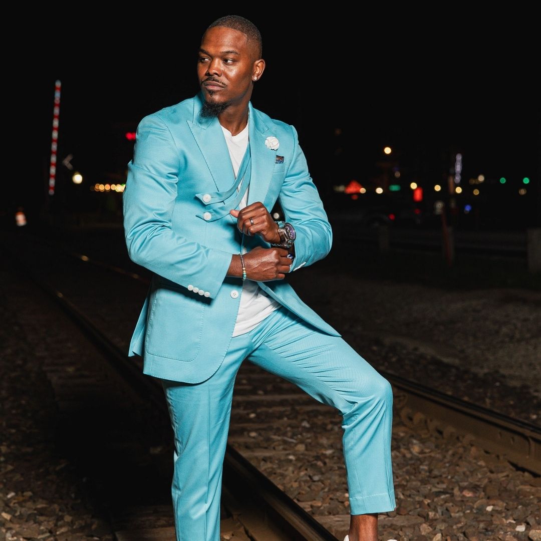 TURQUOISE DOUBLE STRAP SUIT