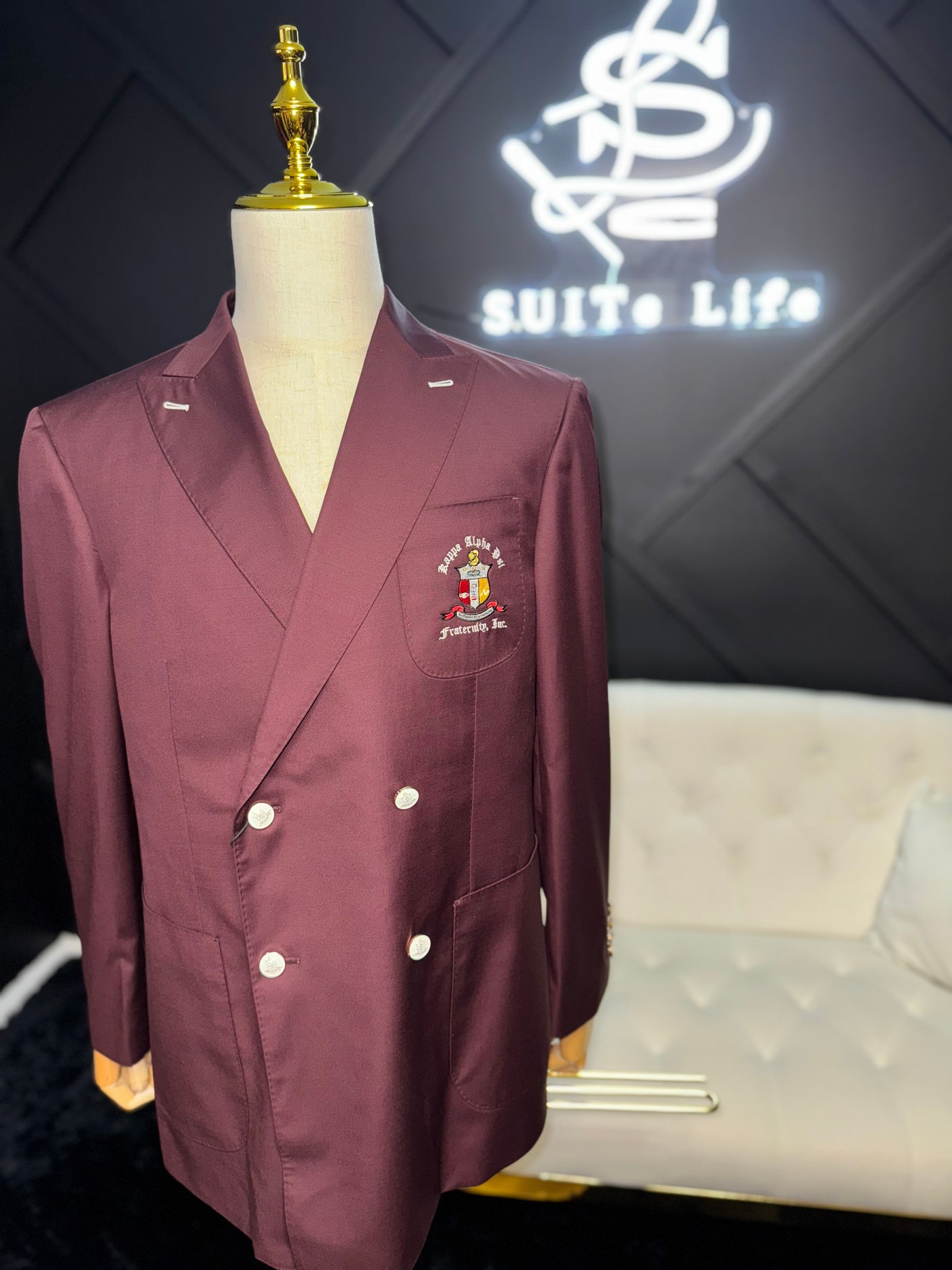 Crimson Kappa Alpha Psi Double Breasted Blazer