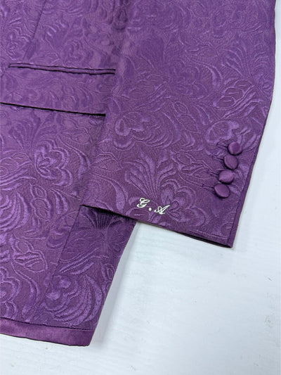 Purple Butterfly Jacquard suit w/ Buckle