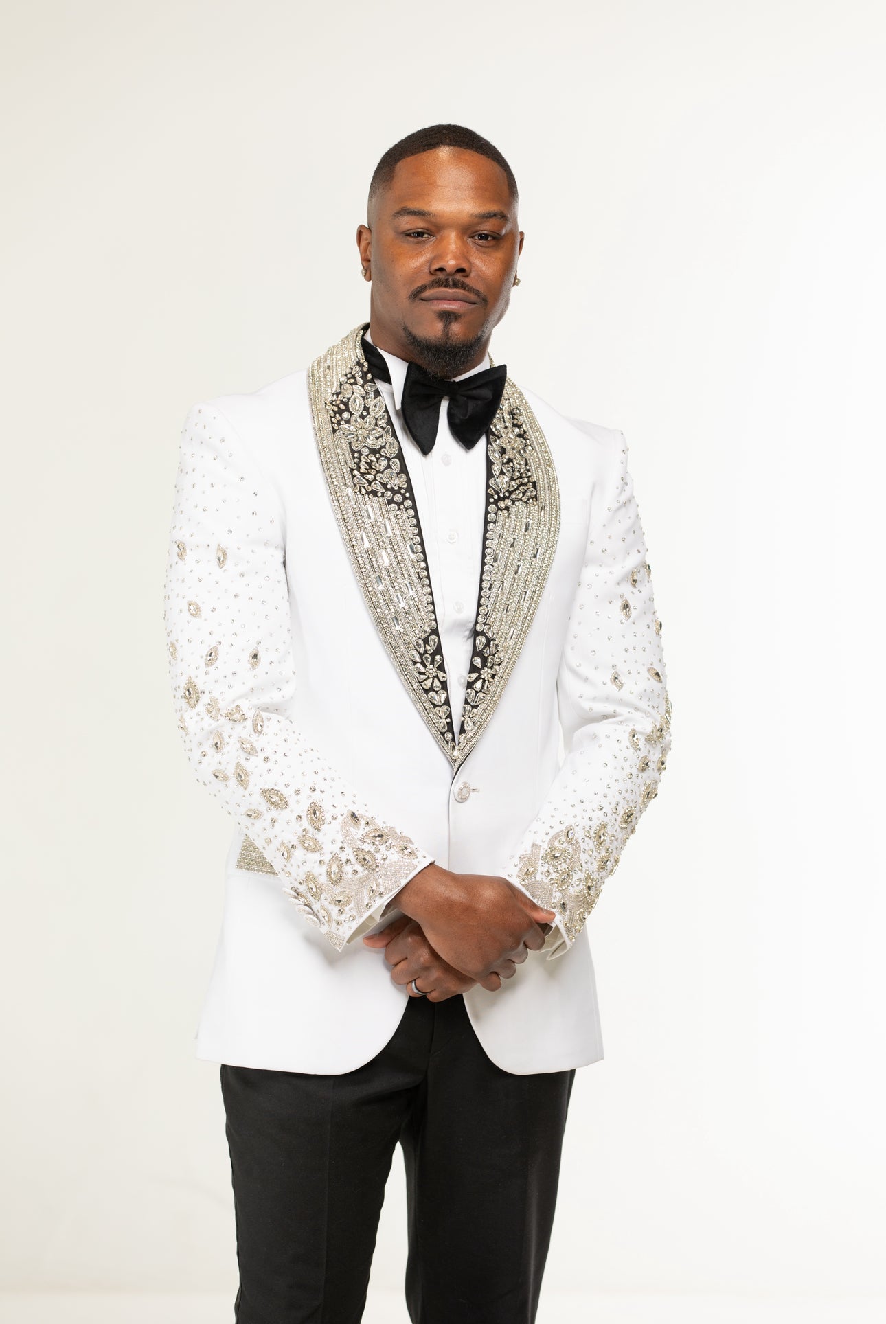 White crystalized blazer