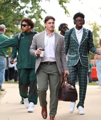 Green & White Windowpane Suit