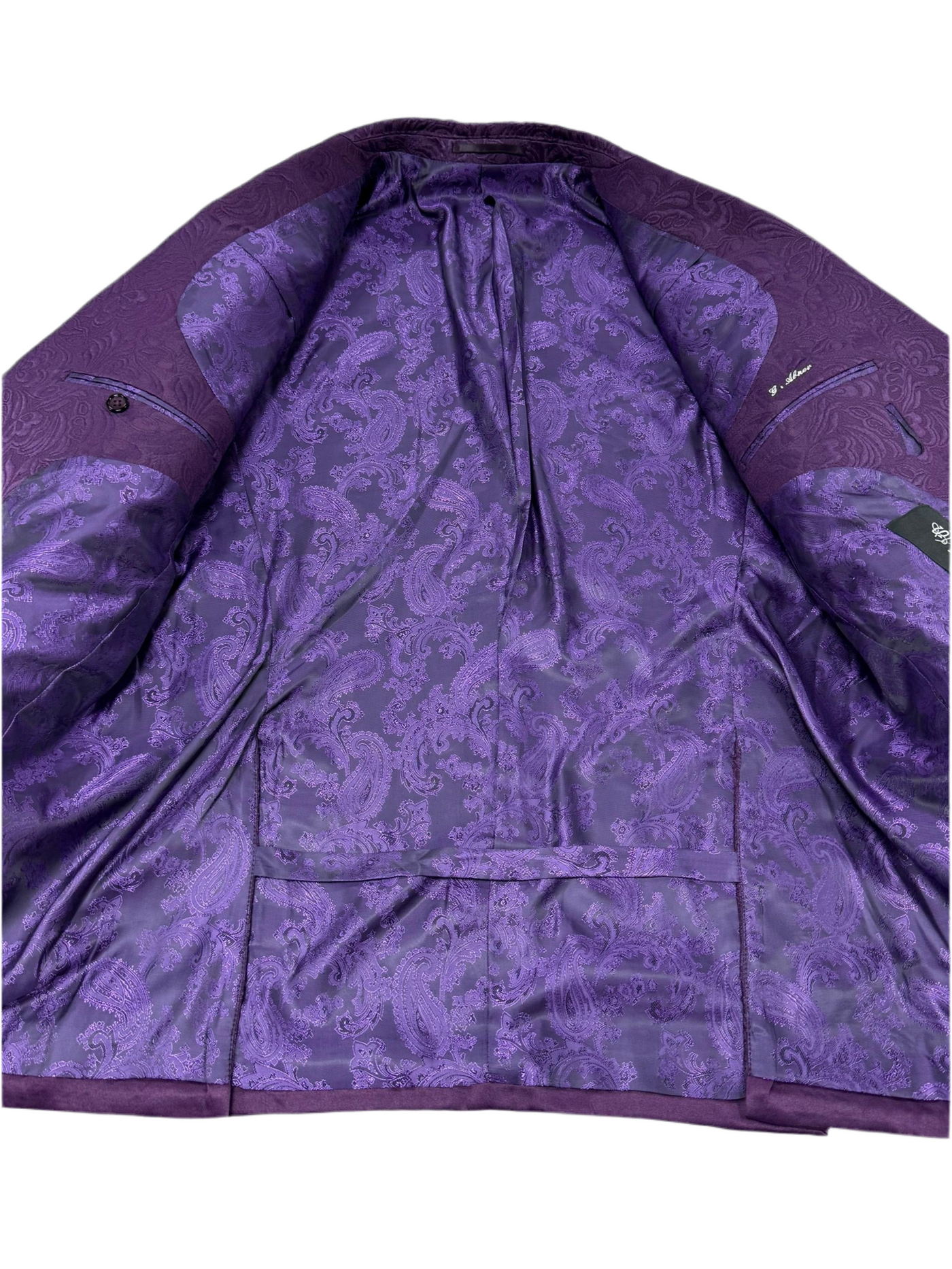 Purple Butterfly Jacquard suit w/ Buckle
