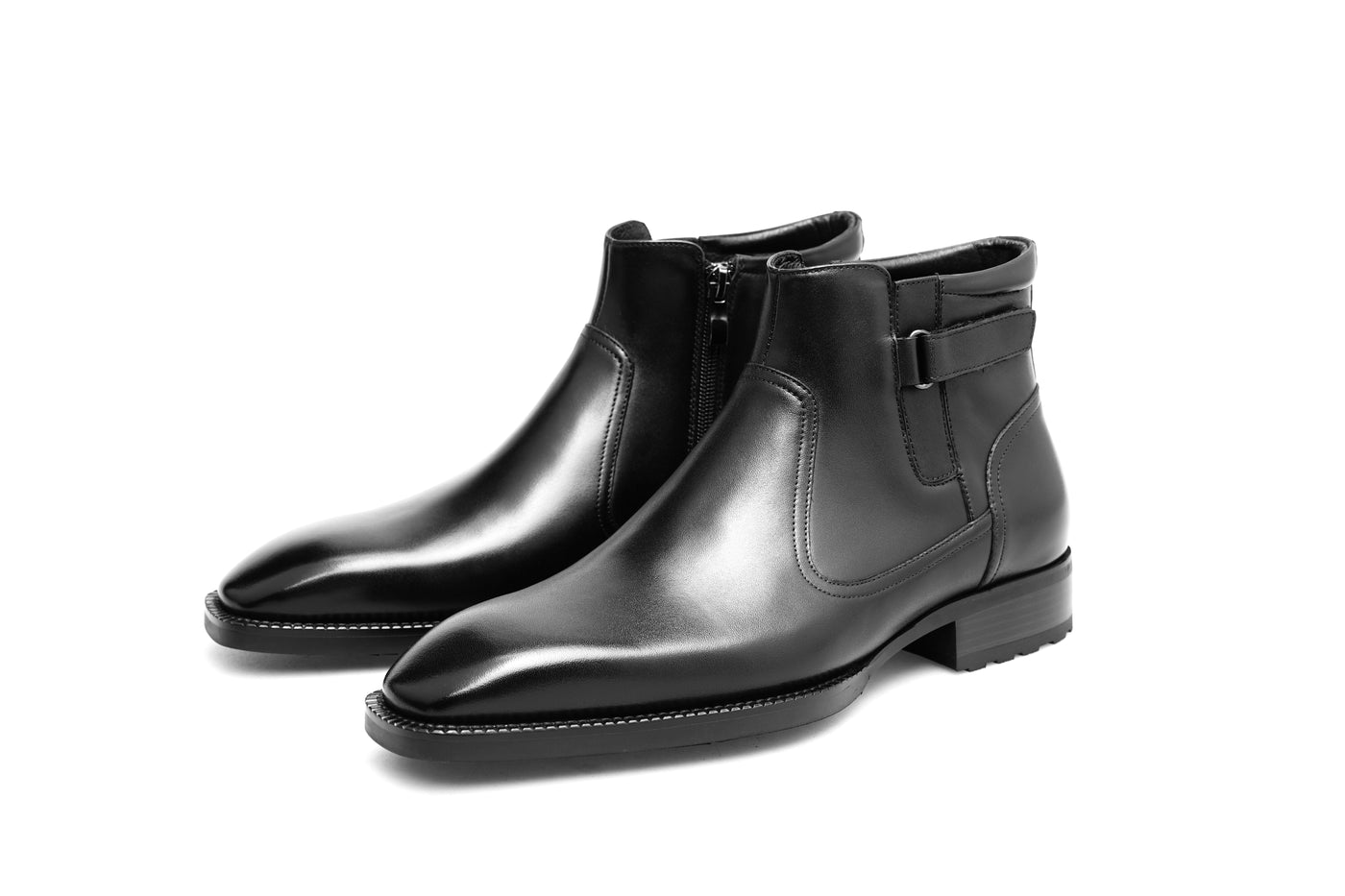 Zip-Up Monk Strap Boots