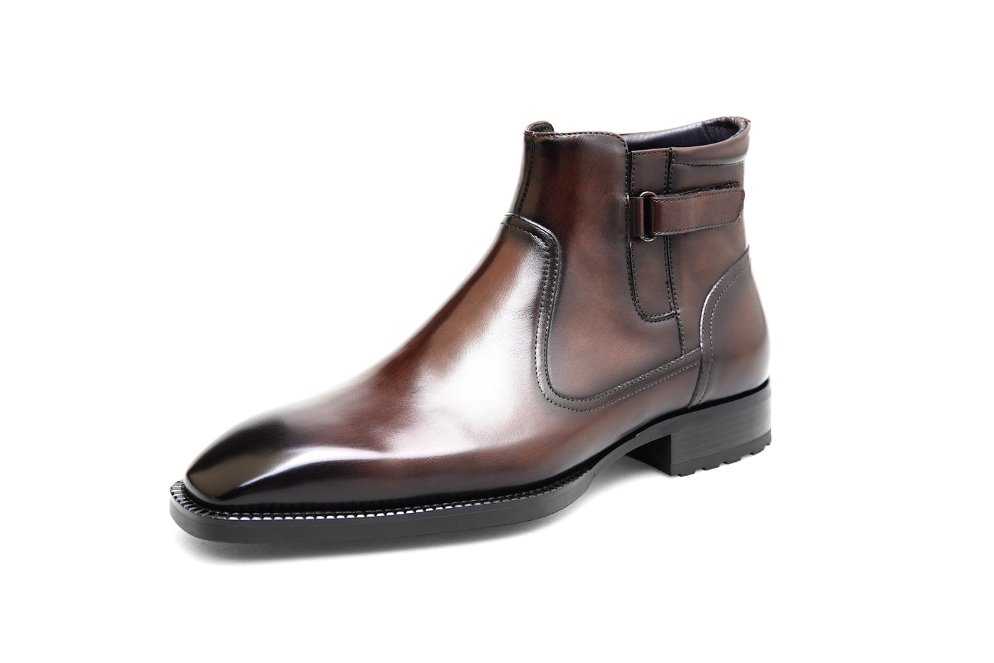 Zip-Up Monk Strap Boots