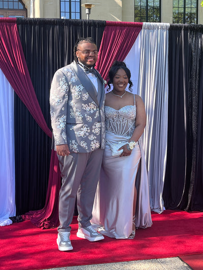Grey suit with crystal embellishments