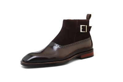 Brogue Monk Strap Boots