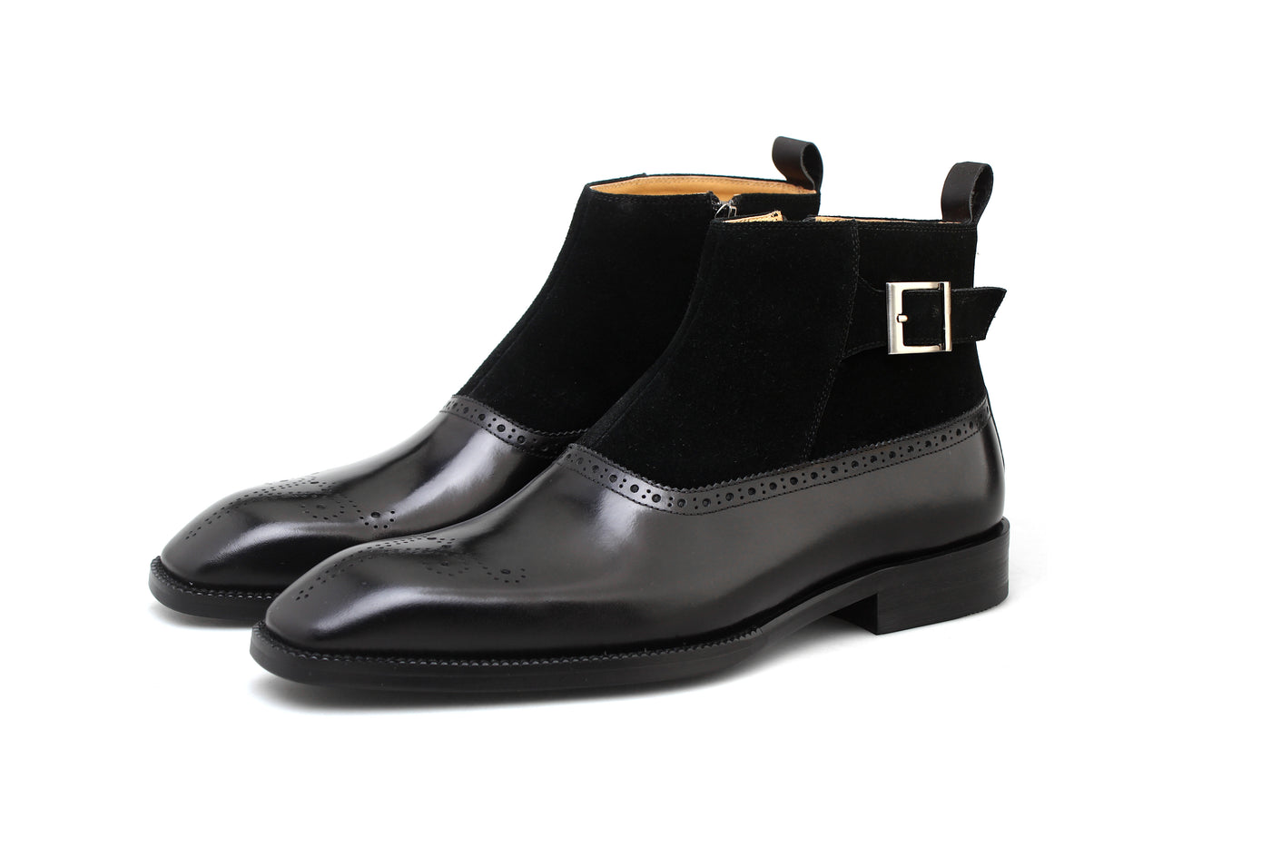 Brogue Monk Strap Boots