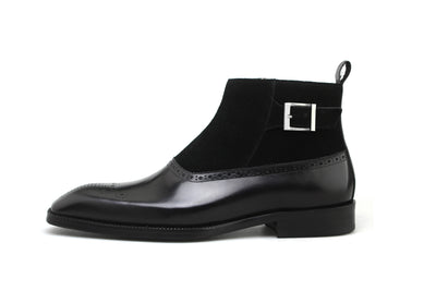 Brogue Monk Strap Boots