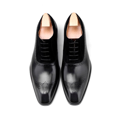 Brogue Lace-Up Shoes with Suede