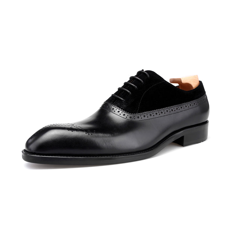 Brogue Lace-Up Shoes with Suede
