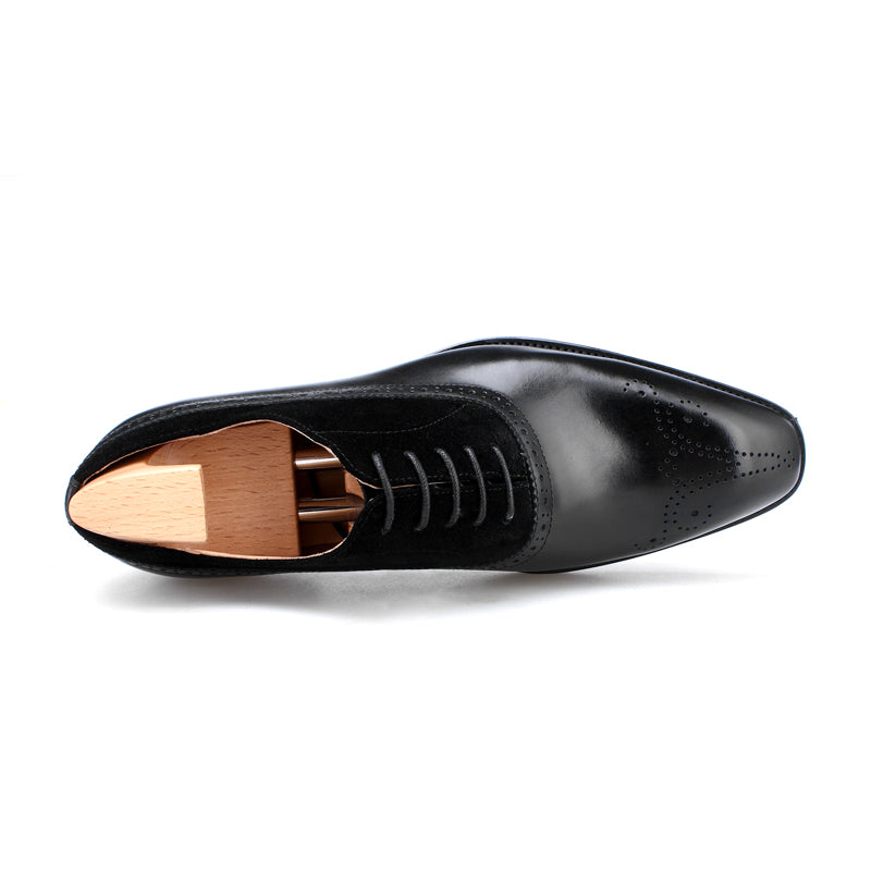 Brogue Lace-Up Shoes with Suede
