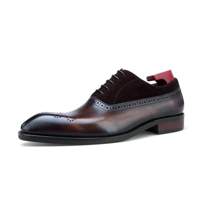 Brogue Lace-Up Shoes with Suede