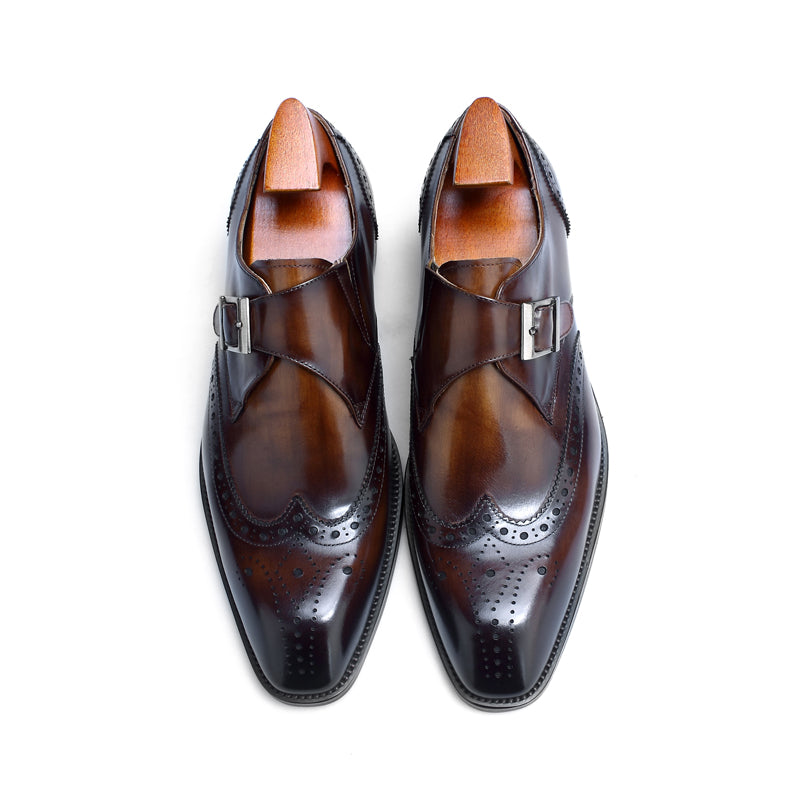 Brogue Monk Strap Shoes