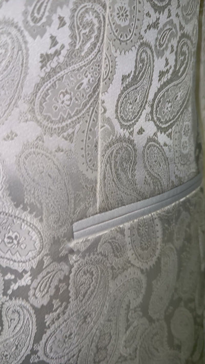 White Jacquard Wedding Tuxedo