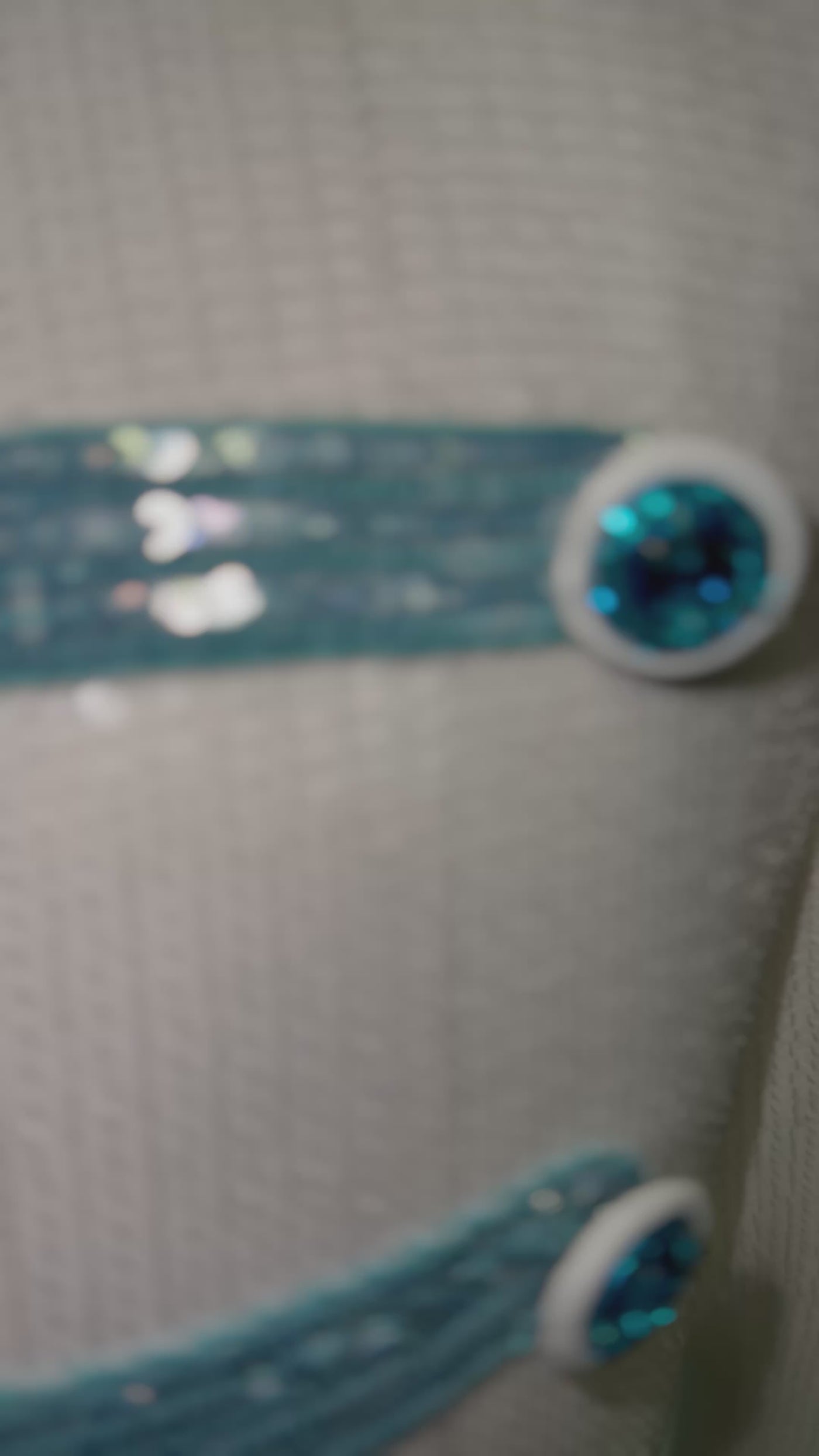 White & Blue Sequin Military Jacket